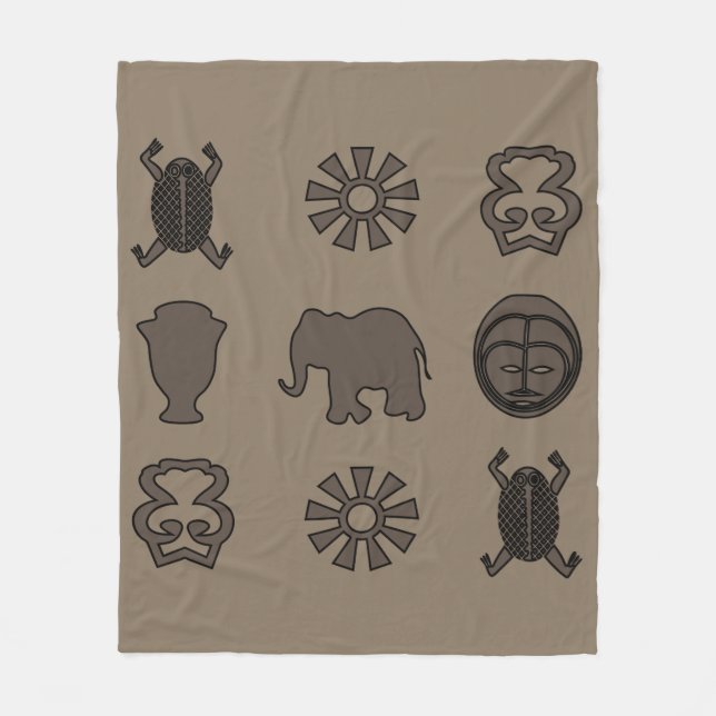 Abstrakt african tribal art fleecefilt (Framsidan)