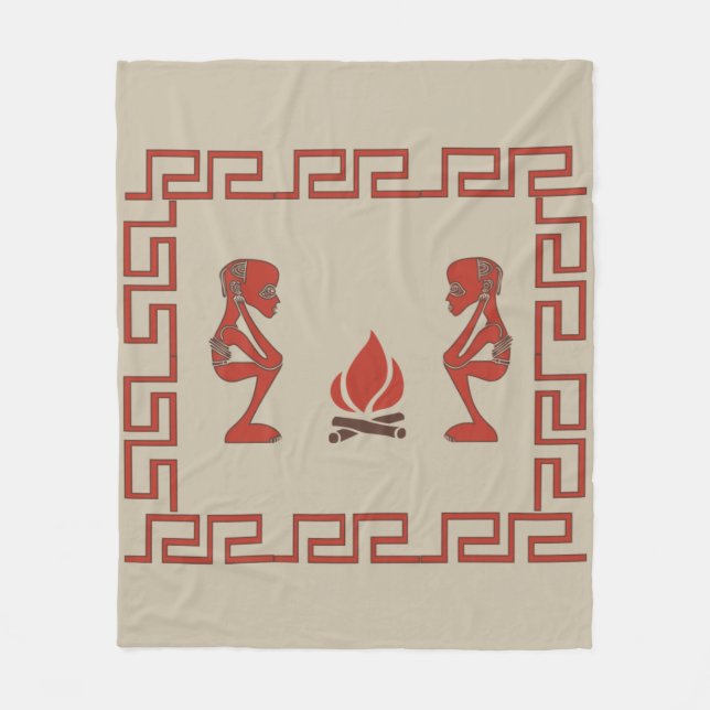 Abstrakt african tribal art fleecefilt (Framsidan)