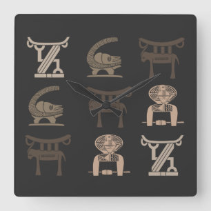 Abstrakt african tribal art fyrkantig klocka