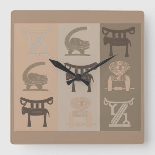 Abstrakt african tribal art fyrkantig klocka