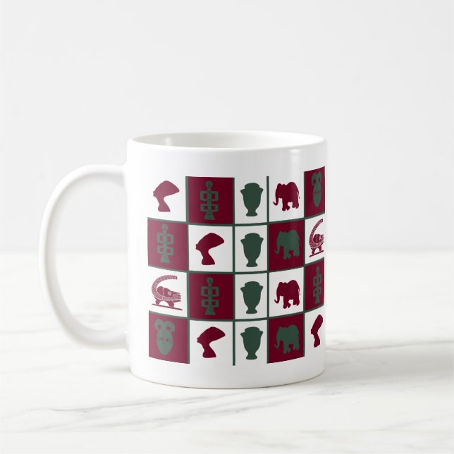 Abstrakt african tribal art kaffemugg (Vänster)