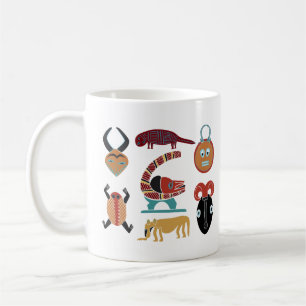 Abstrakt african tribal art kaffemugg