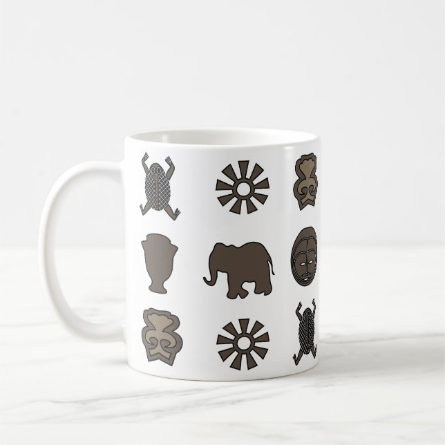 Abstrakt african tribal art kaffemugg (Vänster)