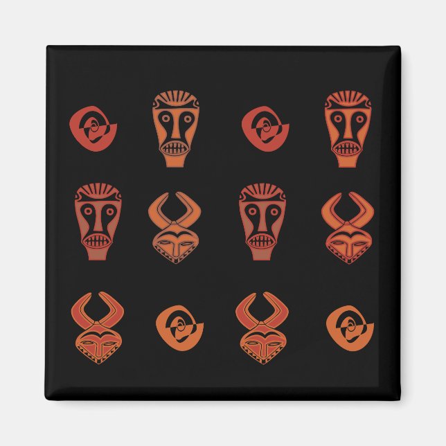 Abstrakt african tribal art magnet (Framsidan)