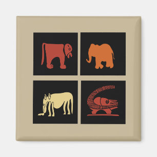 Abstrakt african tribal art magnet