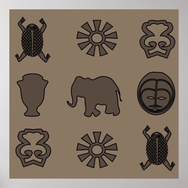 Abstrakt african tribal art poster (Framsidan)