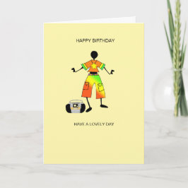 Abstrakt, Afrikansk konst Firande Vibe-födelsedag Kort