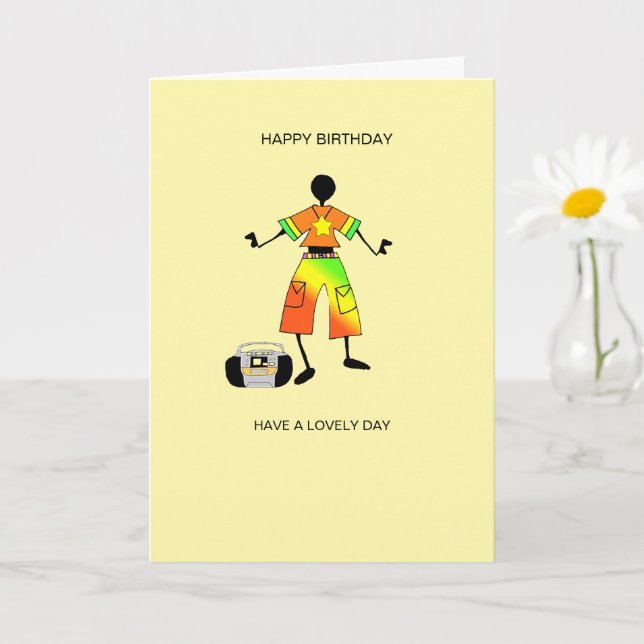 Abstrakt, Afrikansk konst Firande Vibe-födelsedag Kort (Liten växt)