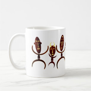 Abstrakt afrikansk stamdansscen kaffemugg