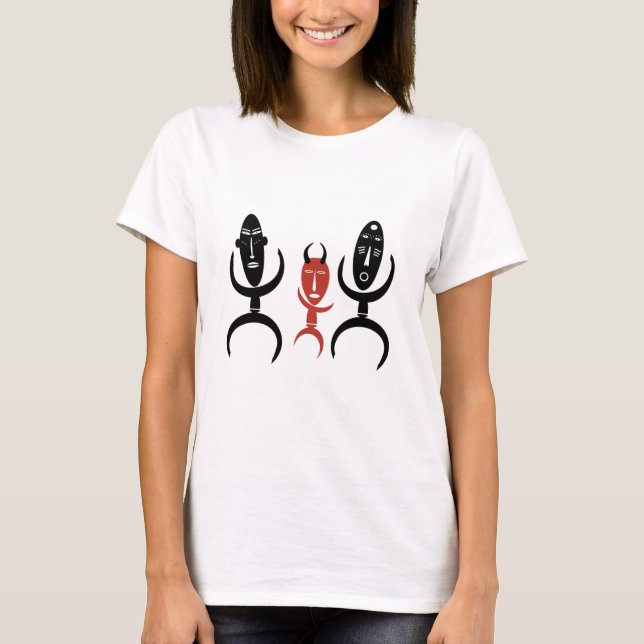 Abstrakt afrikansk stamdansscen t shirt (Framsida)