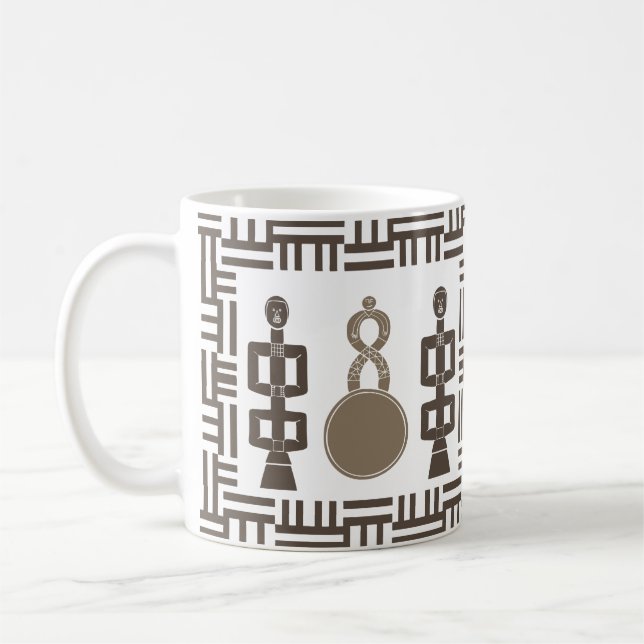 Abstrakt Afrikansk stamkonst Kaffemugg (Vänster)