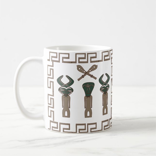 Abstrakt afrikansk stamkonst kaffemugg (Vänster)