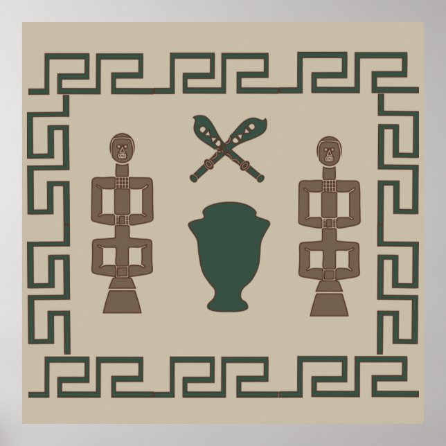 Abstrakt Afrikansk stamkonst Poster (Framsidan)
