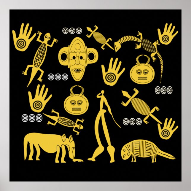 Abstrakt Afrikansk stamkonst Poster (Framsidan)