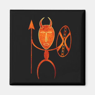 Abstrakt afrikansk stamkrigare magnet