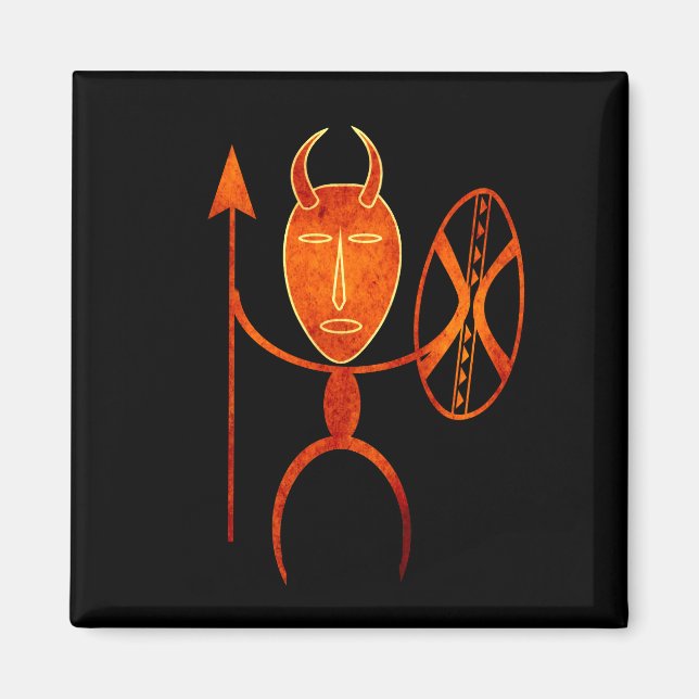 Abstrakt afrikansk stamkrigare magnet (Framsidan)