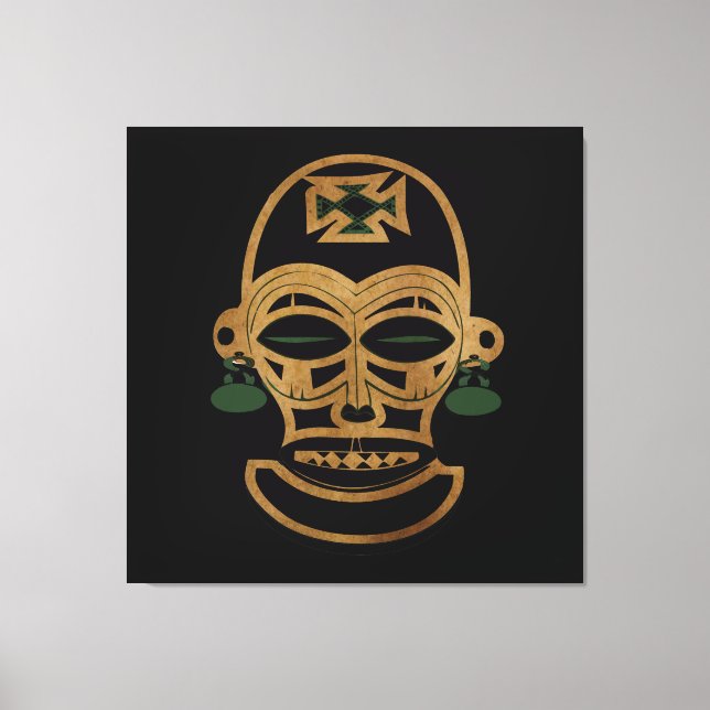 Abstrakt Afrikansk stammask teckning Canvastryck (Framsida)