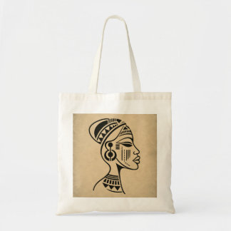 Abstrakt afrikansk tribal ansikts-totebag | Minima Tygkasse