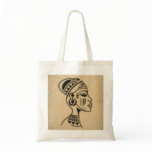 Abstrakt afrikansk tribal ansikts-totebag | Minima