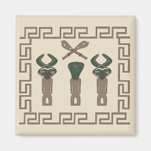 Abstrakt afrikansk tribal ansiktskonst magnet