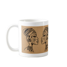 Abstrakt afrikansk tribal ansiktsmugg | Minimalist