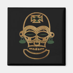 Abstrakt afrikansk tribal ansiktstatuering konst magnet