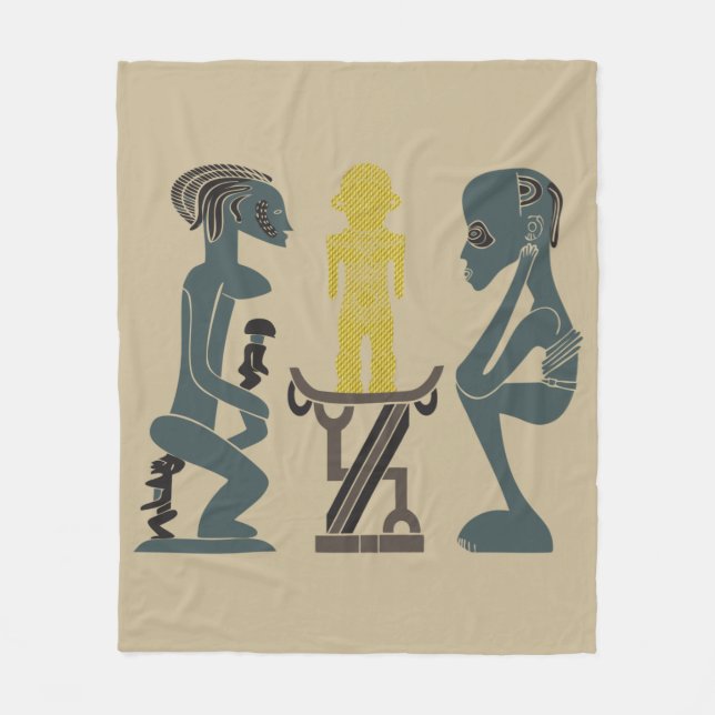 Abstrakt afrikansk tribal konst fleecefilt (Framsidan)