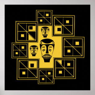 Abstrakt afrikansk tribal konst poster