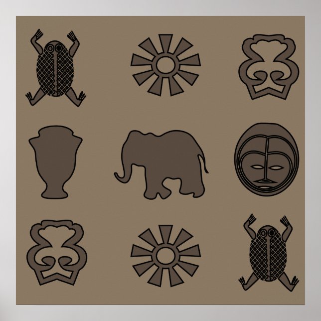 Abstrakt afrikansk tribal konst poster (Framsidan)