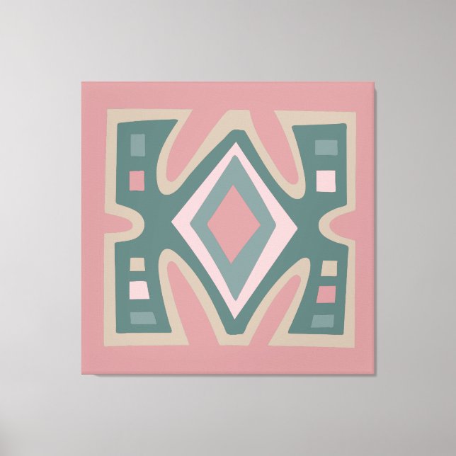 Abstrakt Afrikas geometriska stammar mönster Canvastryck (Framsida)
