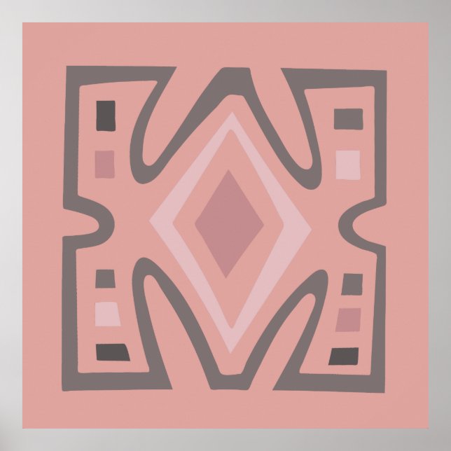 Abstrakt Afrikas geometriska stammar mönster Poster (Framsidan)