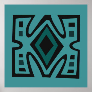 Abstrakt Afrikas geometriska stammar mönster Poster