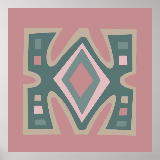 Abstrakt Afrikas geometriska stammar mönster Poster (Framsidan)