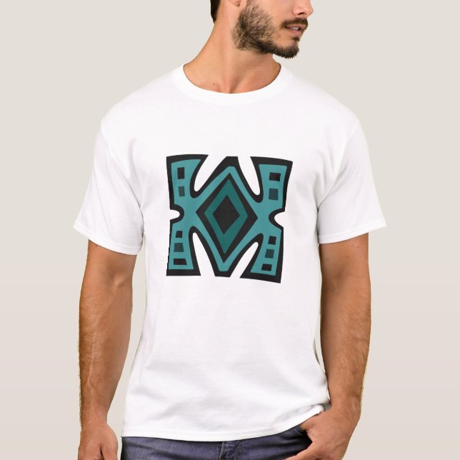 Abstrakt Afrikas geometriska stammar mönster T Shirt (Framsida)