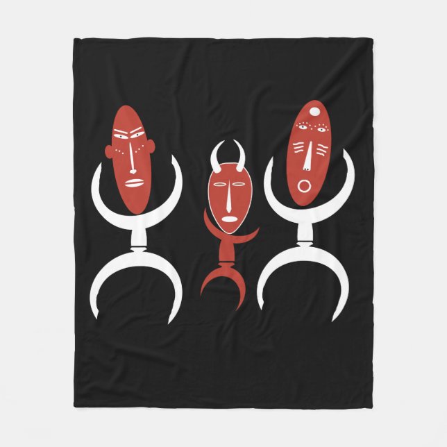 Abstrakt Afrikas stamdansare Fleecefilt (Framsidan)