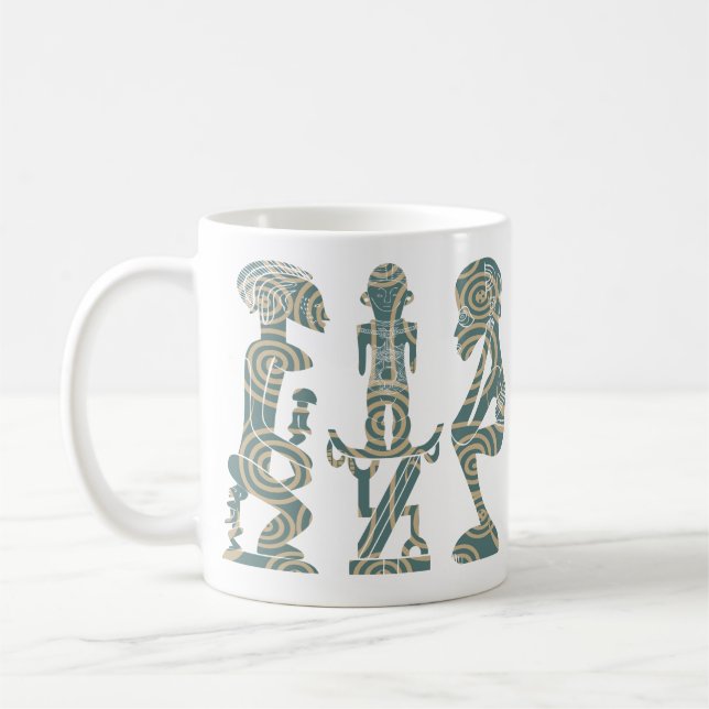 Abstrakt Afrikas stamkrigare ritual Kaffemugg (Vänster)