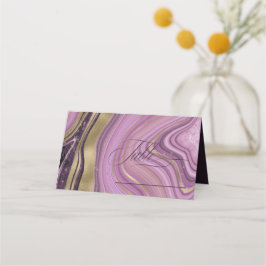 Abstrakt Agate Bröllop Bord Mauve ID827 Placeringskort
