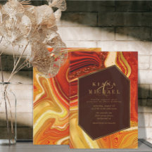 Abstrakt Agate Bröllop Hett Orange-ID827