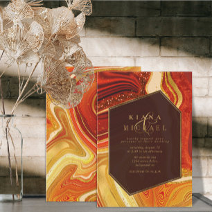 Abstrakt Agate Bröllop Hett Orange-ID827