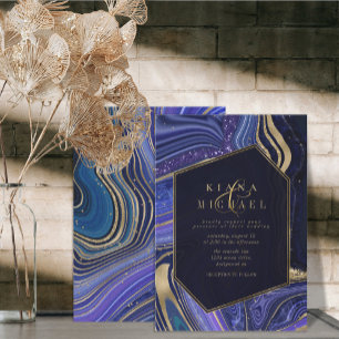 Abstrakt Agate Bröllop Midnight ID827