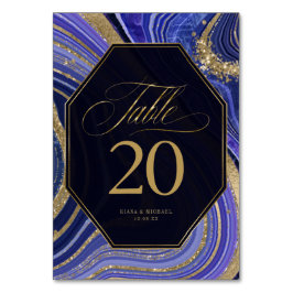 Abstrakt Agate Bröllop Midnight ID827 Bordsnummer