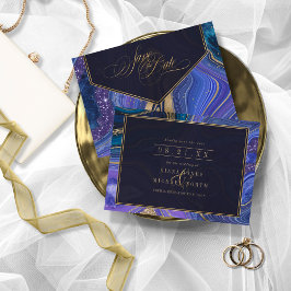 Abstrakt Agate Bröllop Midnight ID827 Spara Datumet