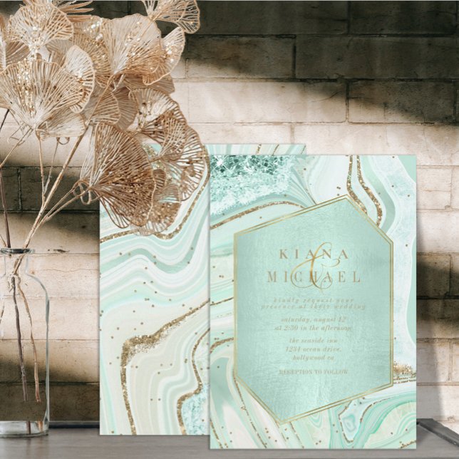 Abstrakt Agate Bröllop Mint ID827 (Skapare uppladdad)