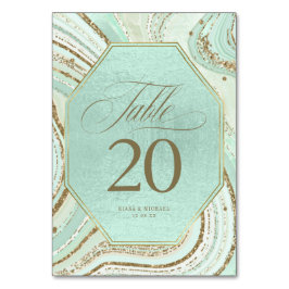 Abstrakt Agate Bröllop Mint ID827-Bordsnummer Bordsnummer