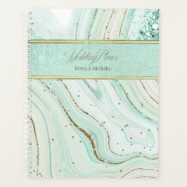 Abstrakt Agate Bröllop Mint ID827-planner