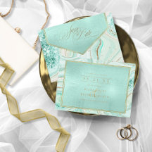 Abstrakt Agate Bröllop Mint ID827 Spara datum