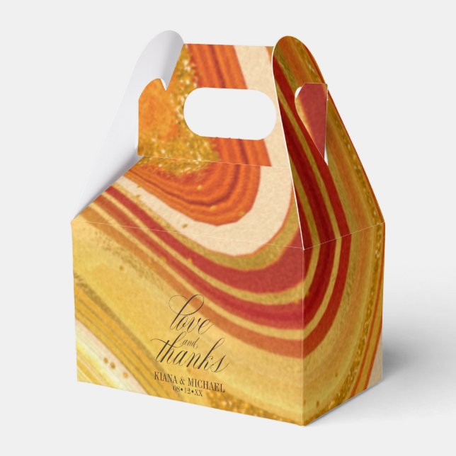 Abstrakt Agate Bröllop--Orange för Hett-ID827 Presentaskar (Framsidan Sidan)