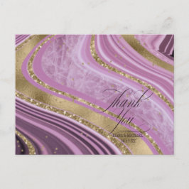 Abstrakt Agate Bröllop Tack Mauve ID827 Meddelande Vykort