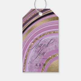 Abstrakt Agate Bröllop Tack Mauve ID827 Presentetikett