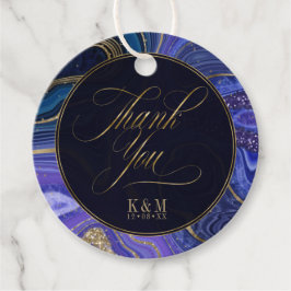 Abstrakt Agate Bröllop Tack Midnight ID827 Gåvor Etiketter